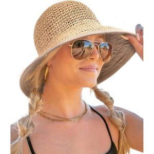 Sun Hats for Women Summer Beach Hat Wide Brim Handmade Straw Hat Foldable